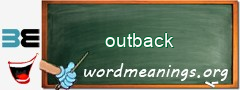 WordMeaning blackboard for outback